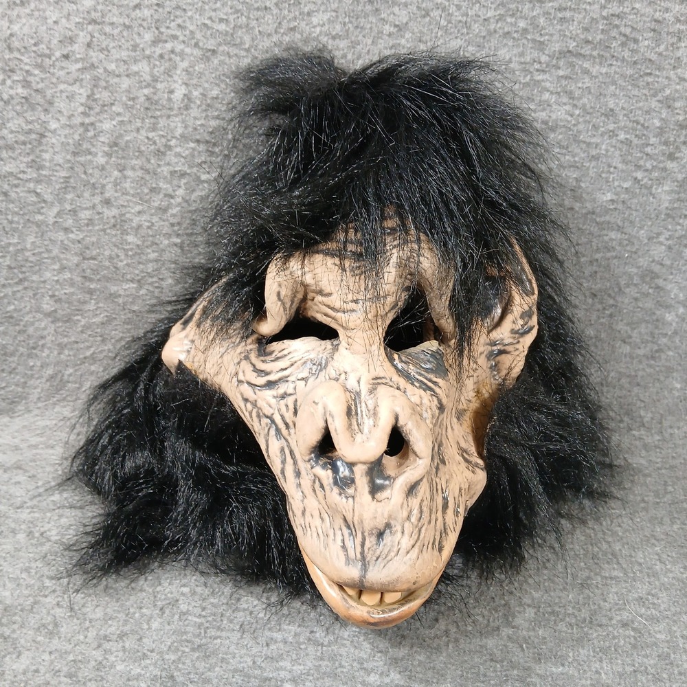Unbranded Gorilla Mask Kids One Size‎ Black Faux Fur Latex Primate Halloween